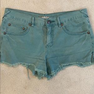 Free People Turquoise Denim Shorts